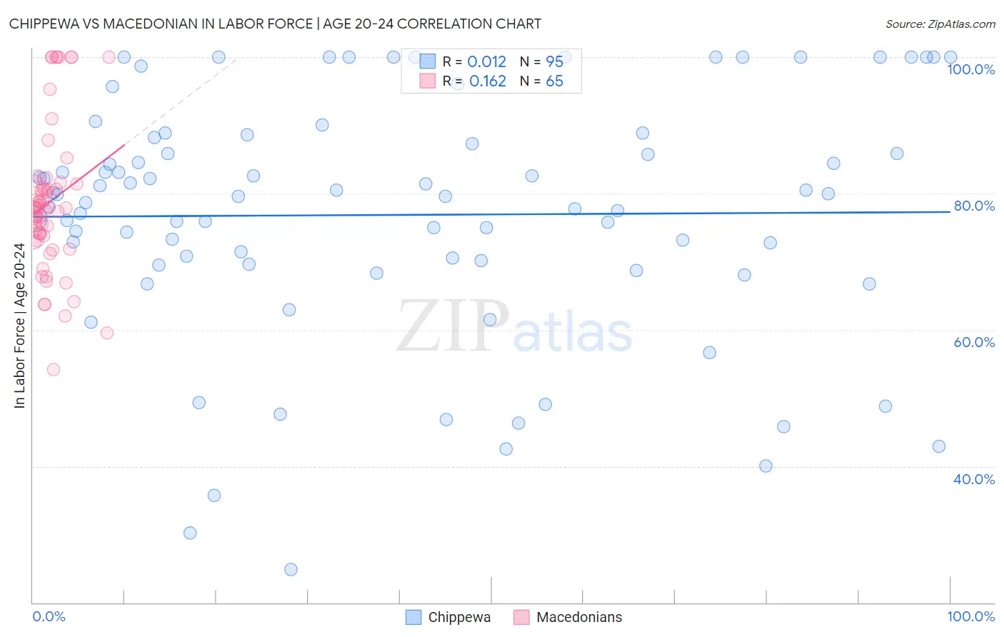 Chippewa vs Macedonian In Labor Force | Age 20-24