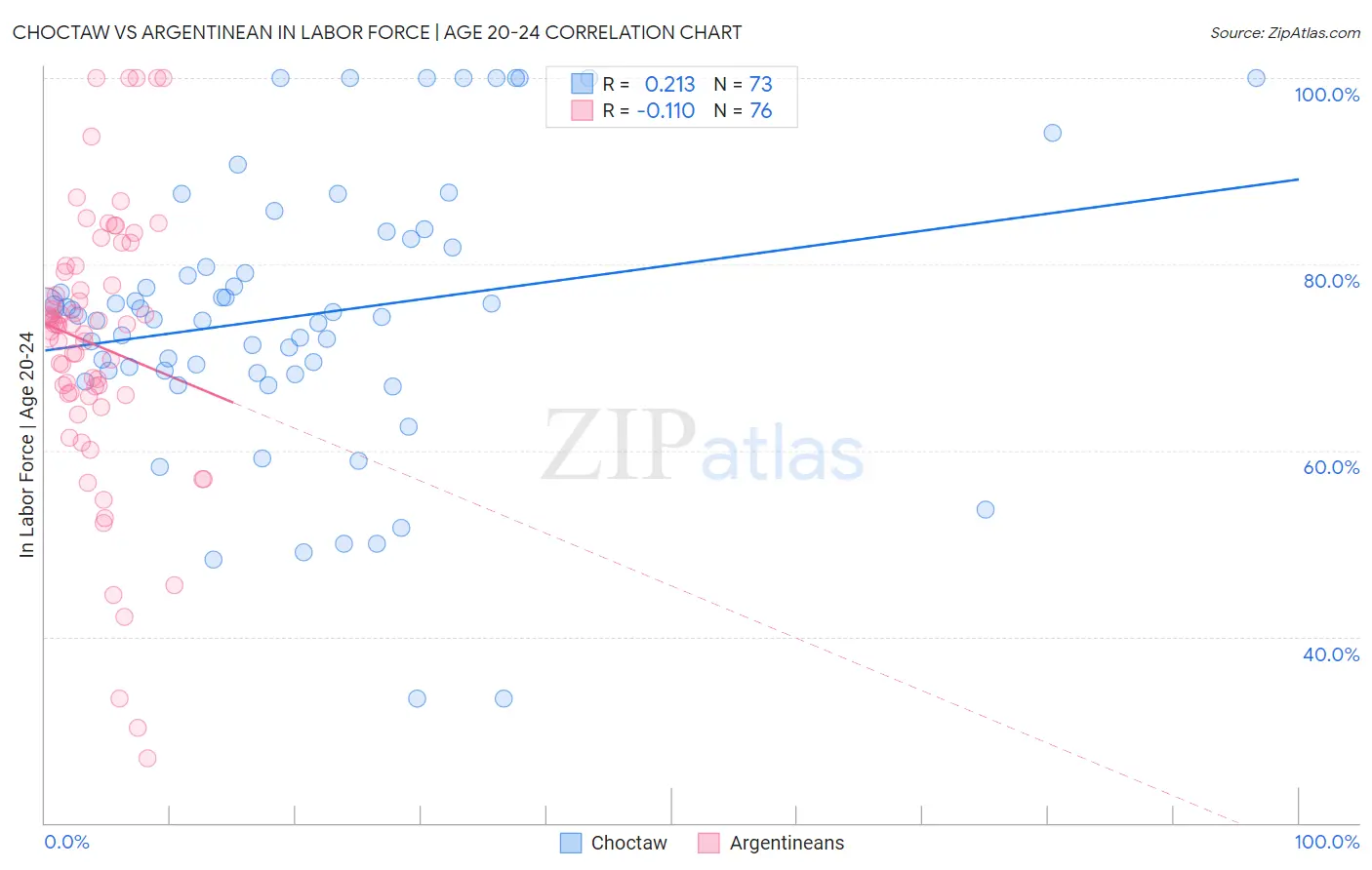 Choctaw vs Argentinean In Labor Force | Age 20-24