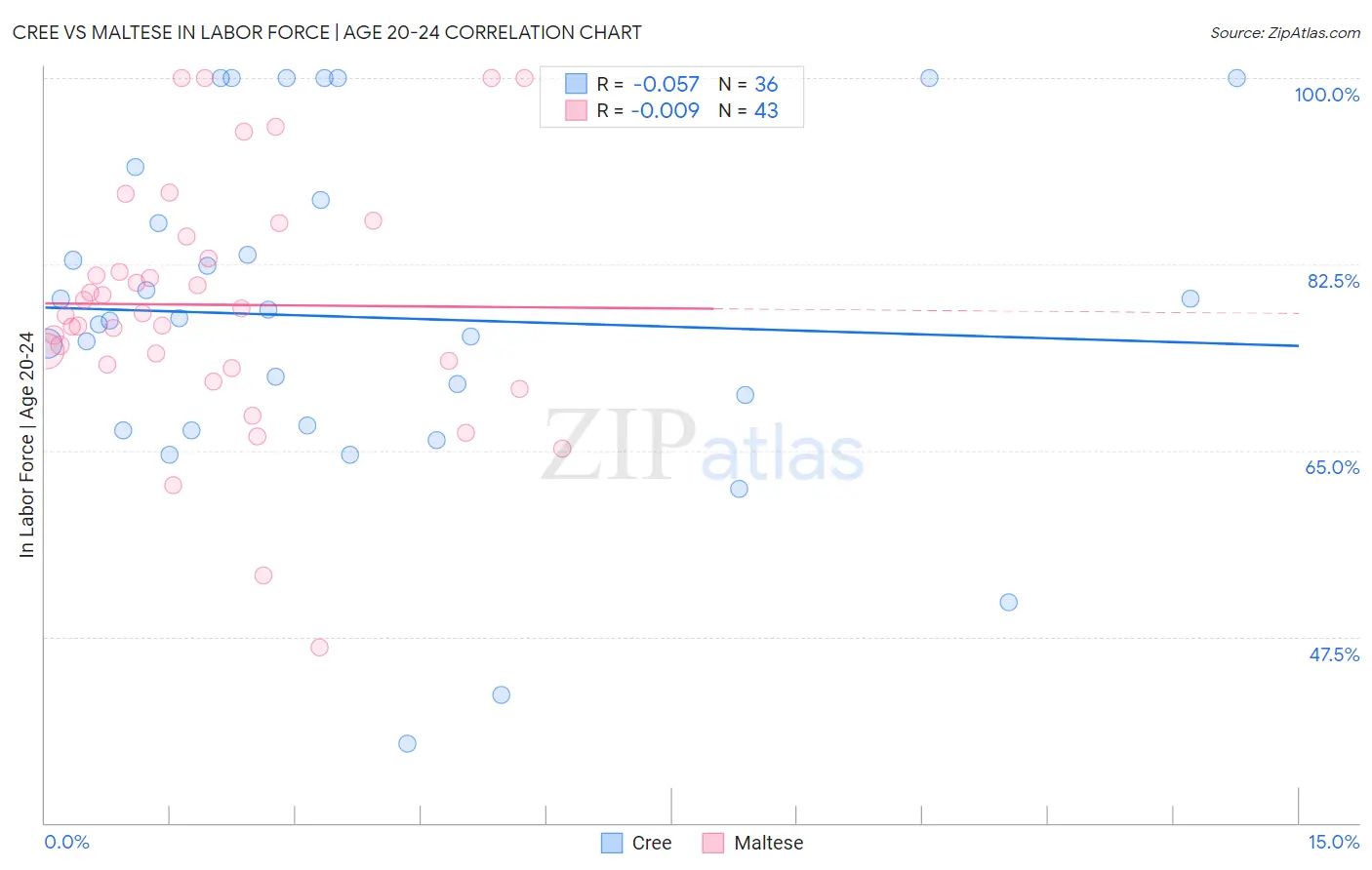 Cree vs Maltese In Labor Force | Age 20-24