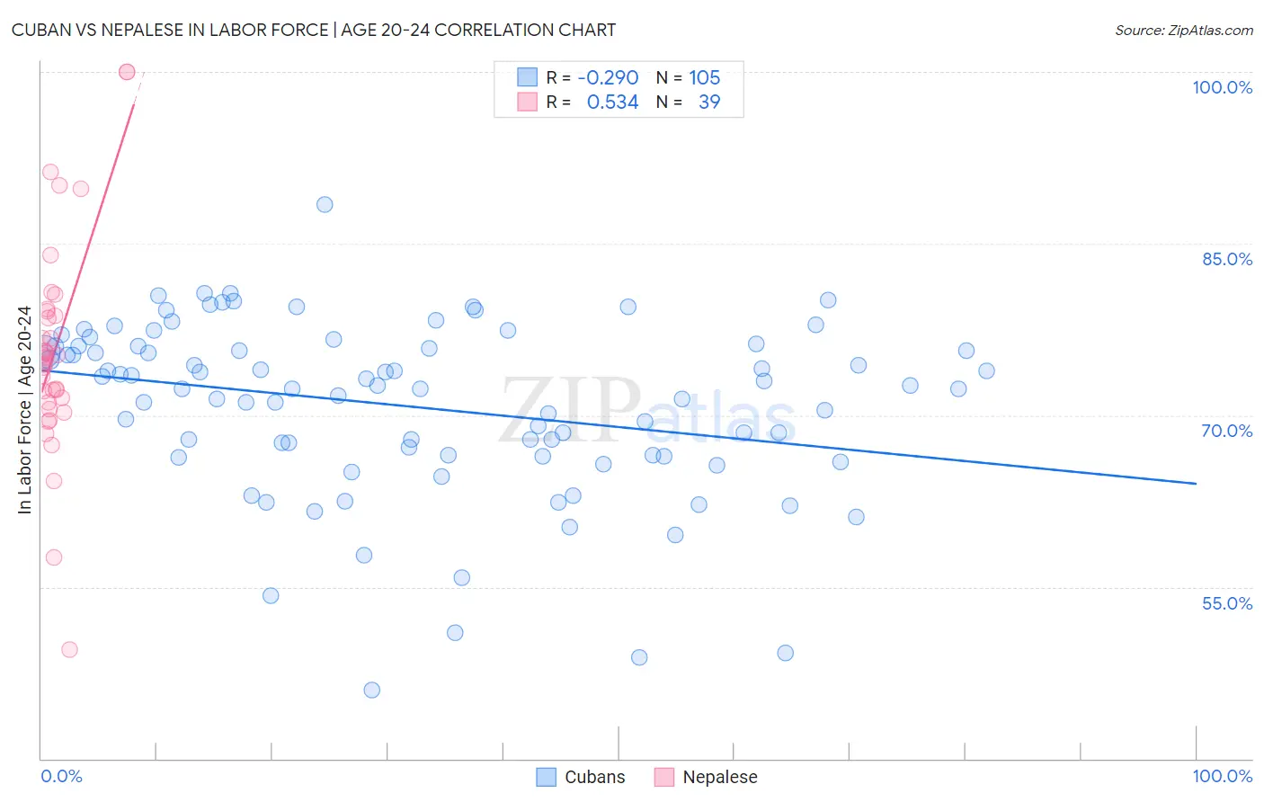 Cuban vs Nepalese In Labor Force | Age 20-24