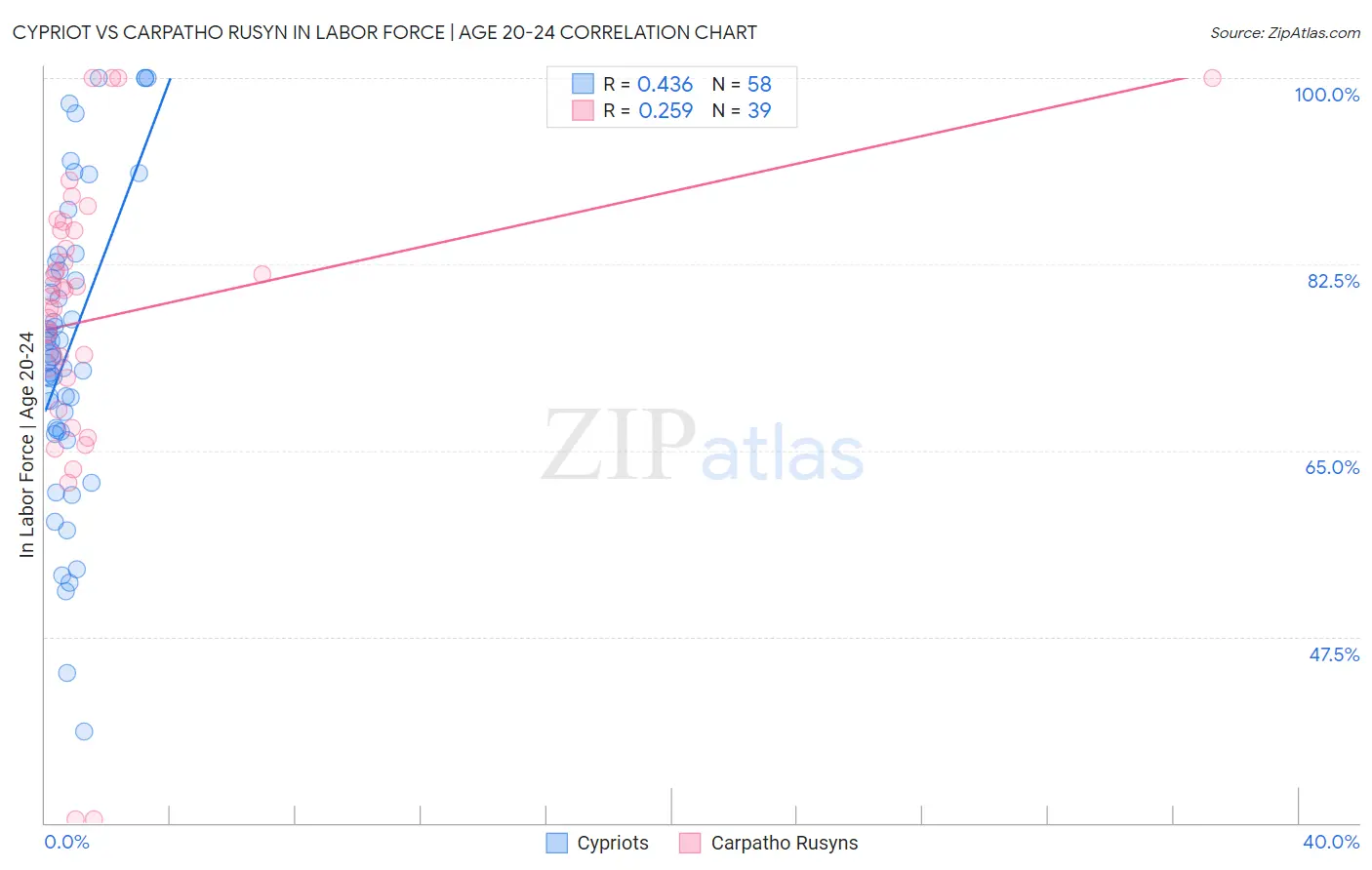 Cypriot vs Carpatho Rusyn In Labor Force | Age 20-24