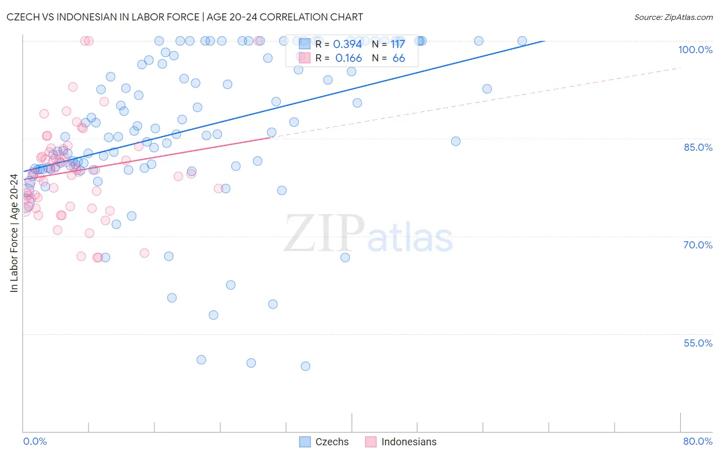Czech vs Indonesian In Labor Force | Age 20-24