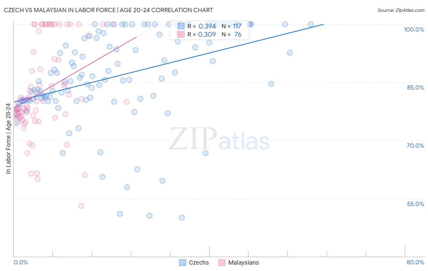 Czech vs Malaysian In Labor Force | Age 20-24