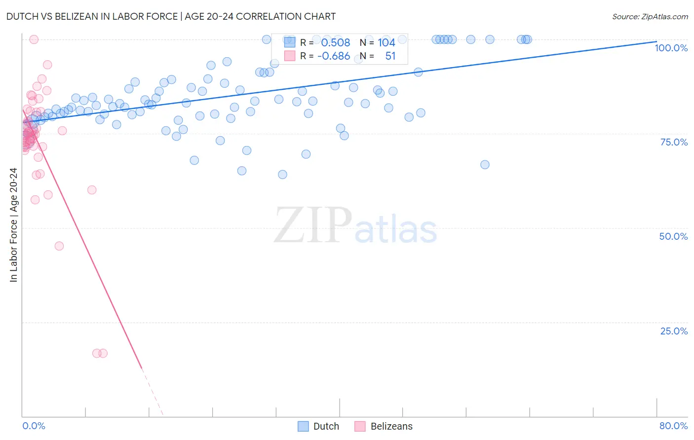 Dutch vs Belizean In Labor Force | Age 20-24