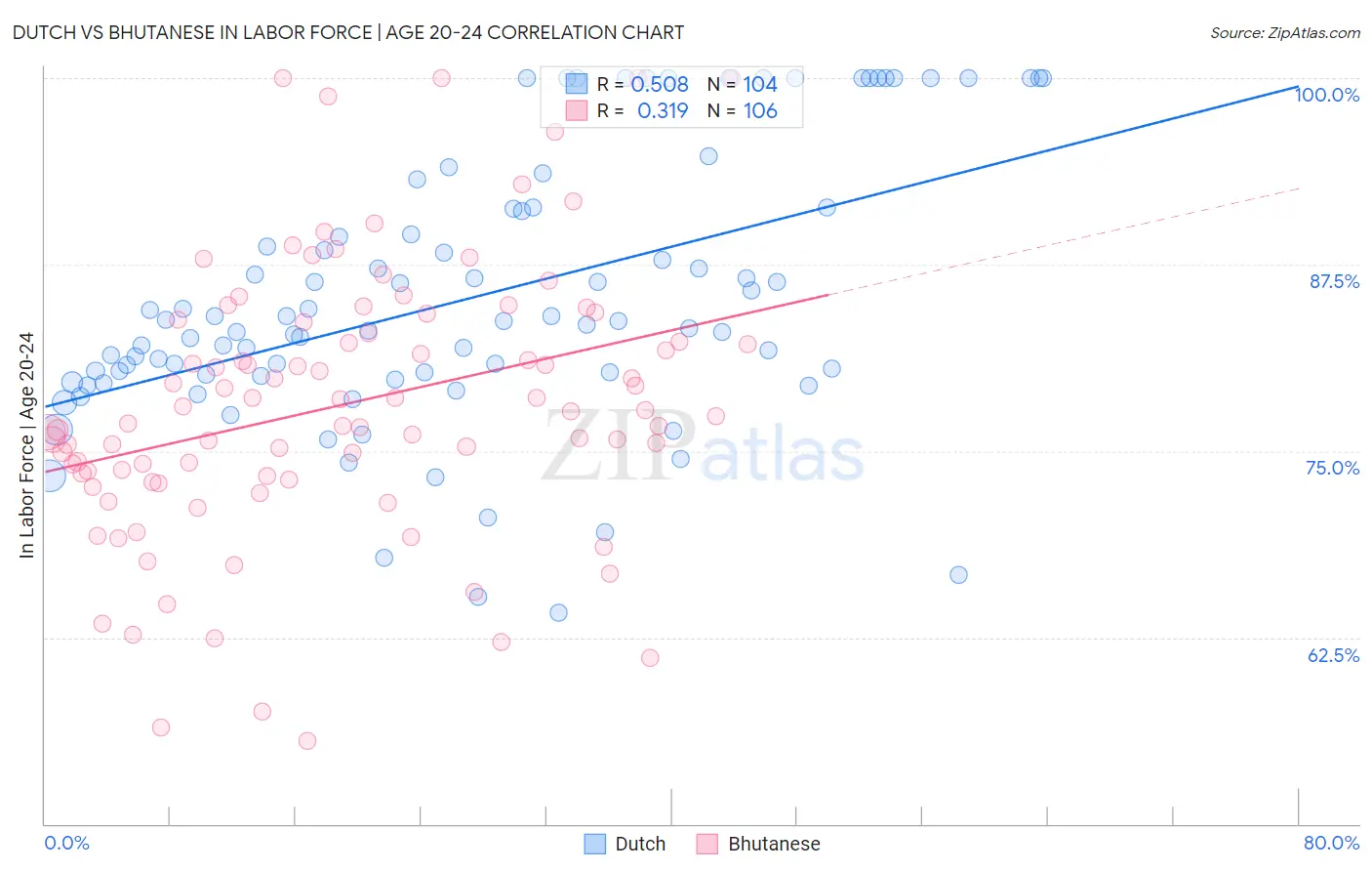 Dutch vs Bhutanese In Labor Force | Age 20-24