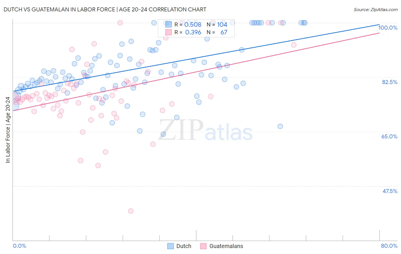 Dutch vs Guatemalan In Labor Force | Age 20-24
