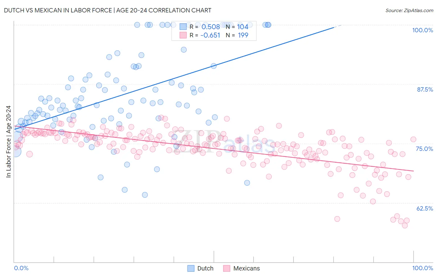 Dutch vs Mexican In Labor Force | Age 20-24