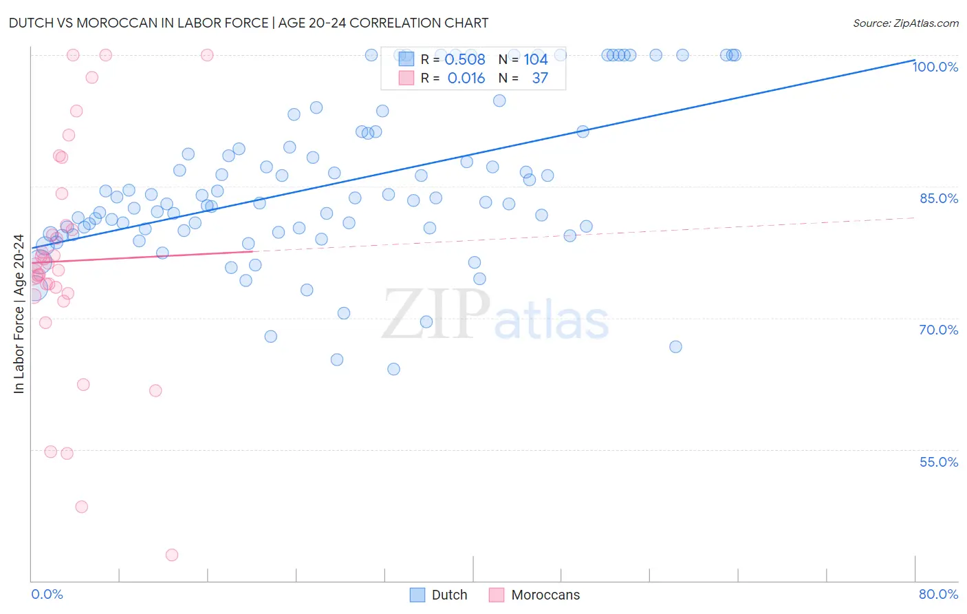 Dutch vs Moroccan In Labor Force | Age 20-24