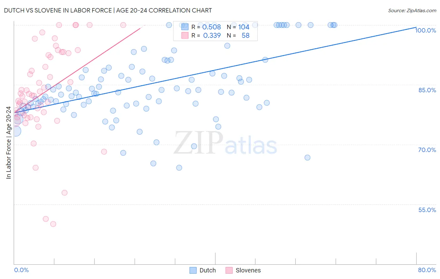 Dutch vs Slovene In Labor Force | Age 20-24