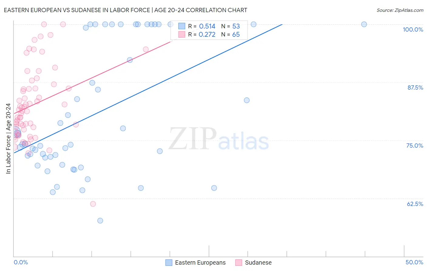 Eastern European vs Sudanese In Labor Force | Age 20-24