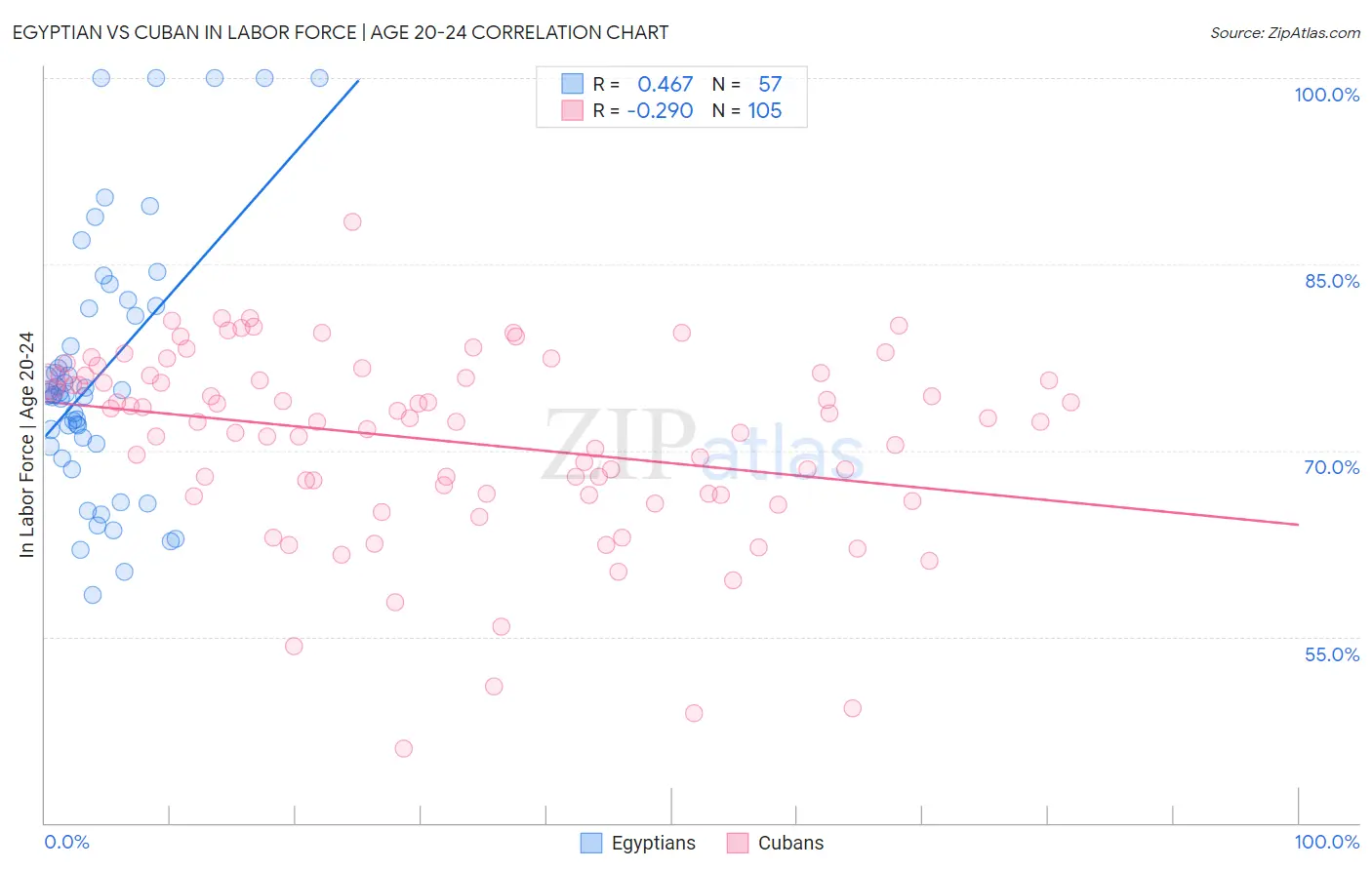 Egyptian vs Cuban In Labor Force | Age 20-24