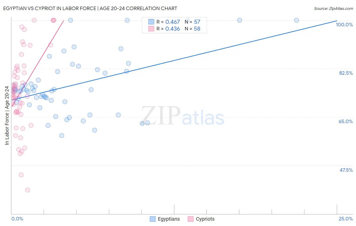 Egyptian vs Cypriot In Labor Force | Age 20-24