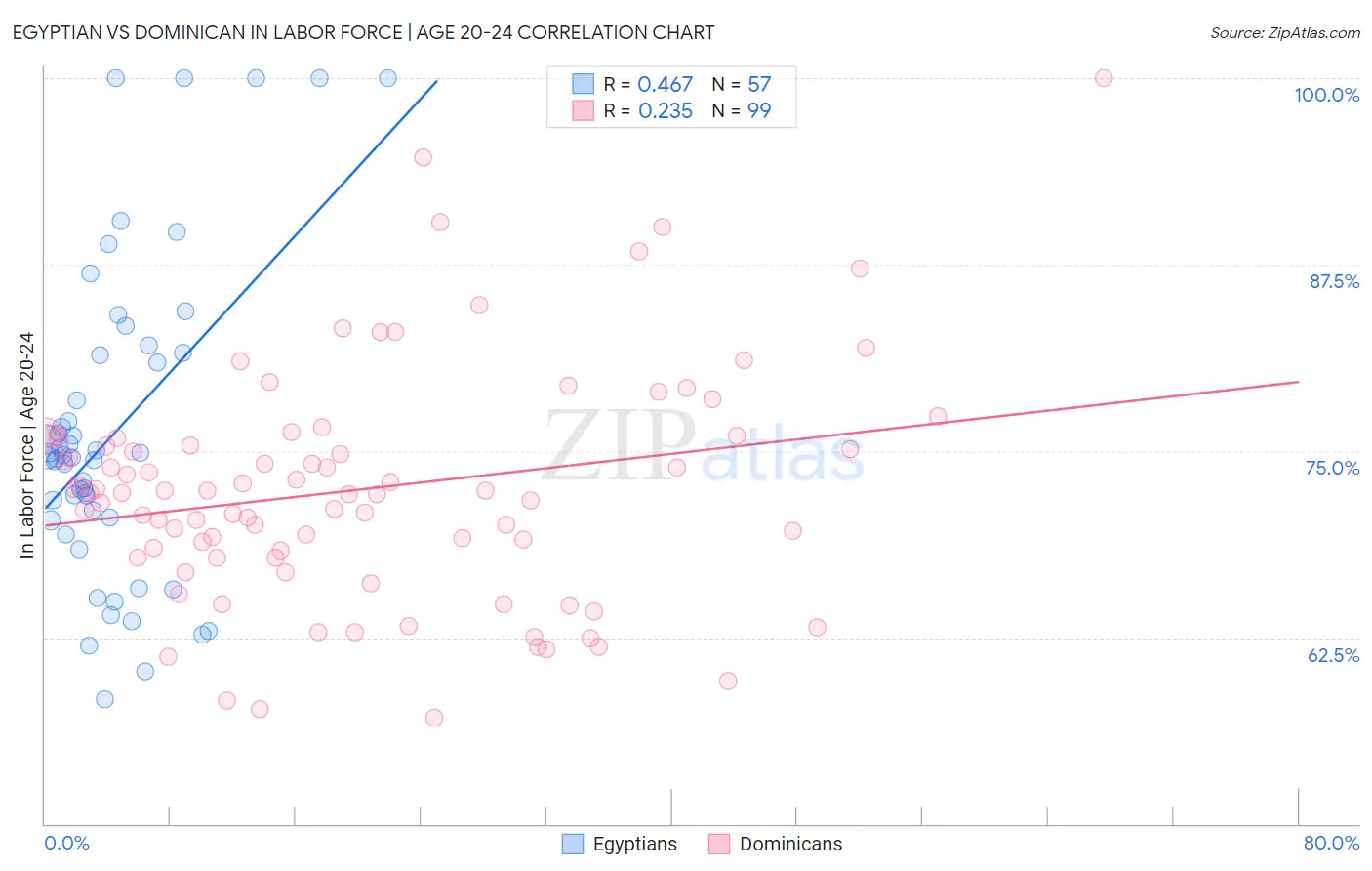 Egyptian vs Dominican In Labor Force | Age 20-24