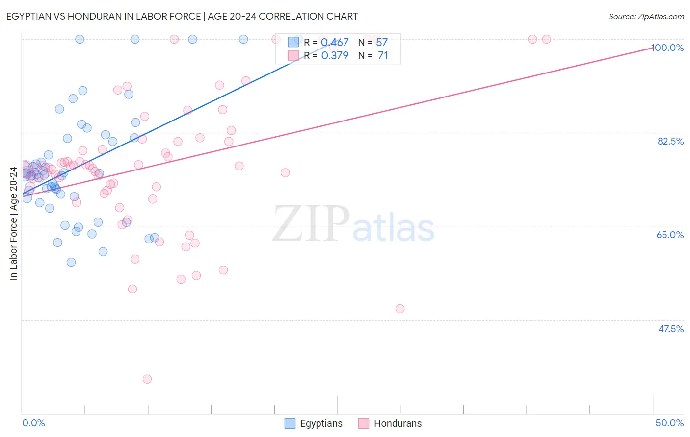 Egyptian vs Honduran In Labor Force | Age 20-24