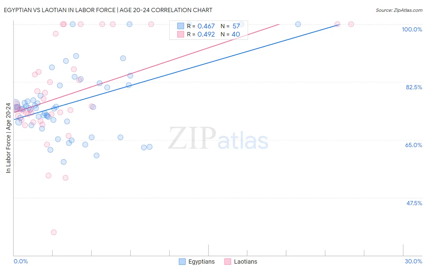 Egyptian vs Laotian In Labor Force | Age 20-24