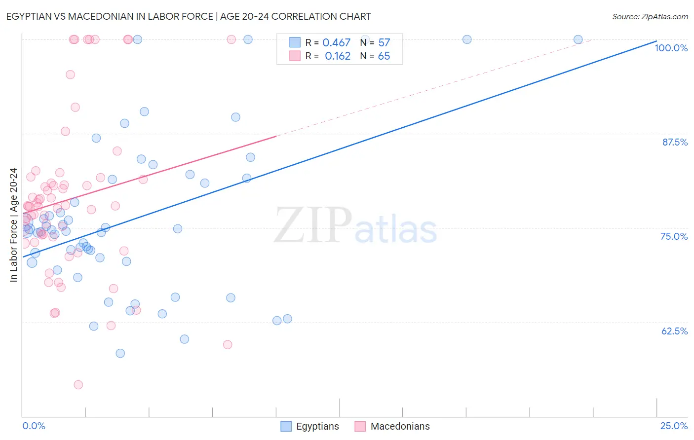 Egyptian vs Macedonian In Labor Force | Age 20-24