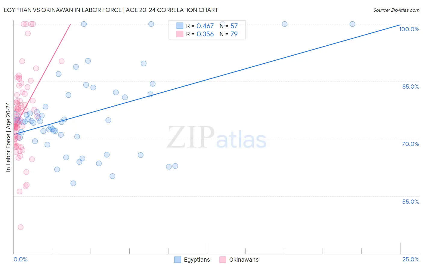 Egyptian vs Okinawan In Labor Force | Age 20-24