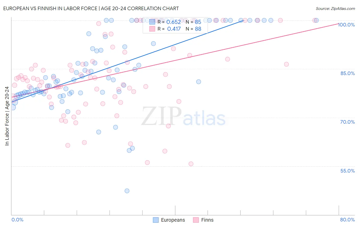 European vs Finnish In Labor Force | Age 20-24