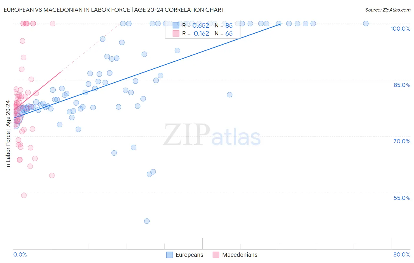European vs Macedonian In Labor Force | Age 20-24