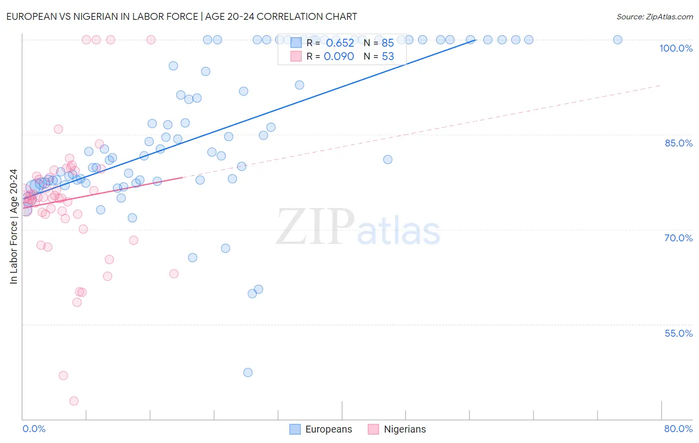 European vs Nigerian In Labor Force | Age 20-24