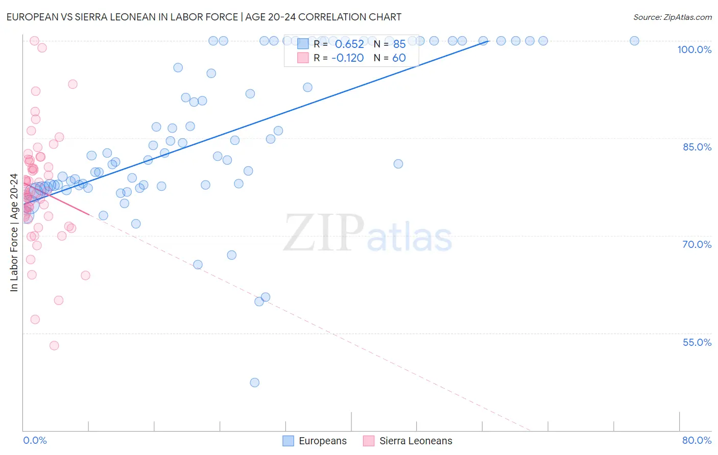 European vs Sierra Leonean In Labor Force | Age 20-24