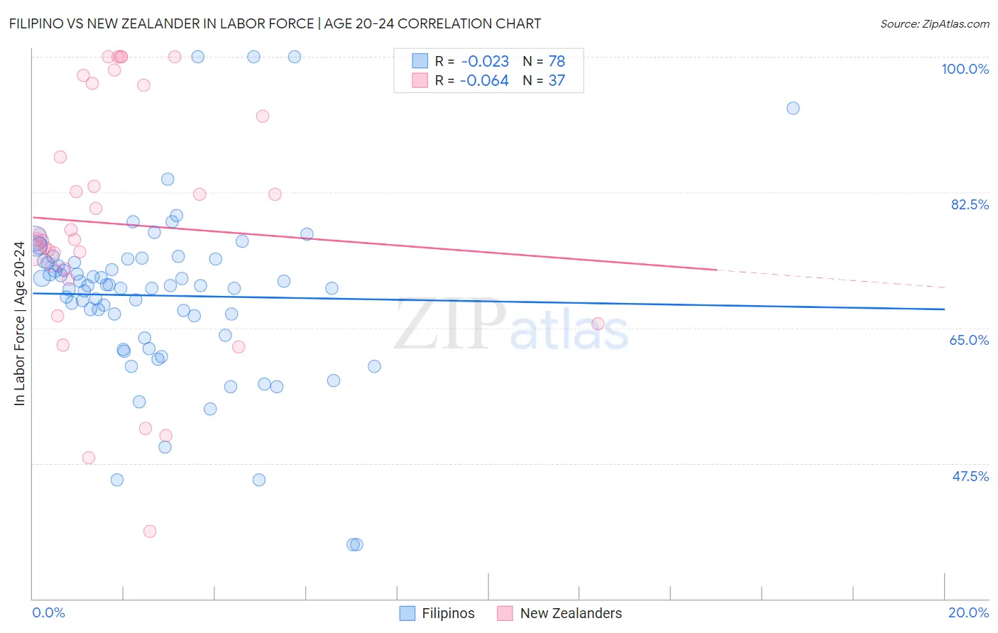 Filipino vs New Zealander In Labor Force | Age 20-24