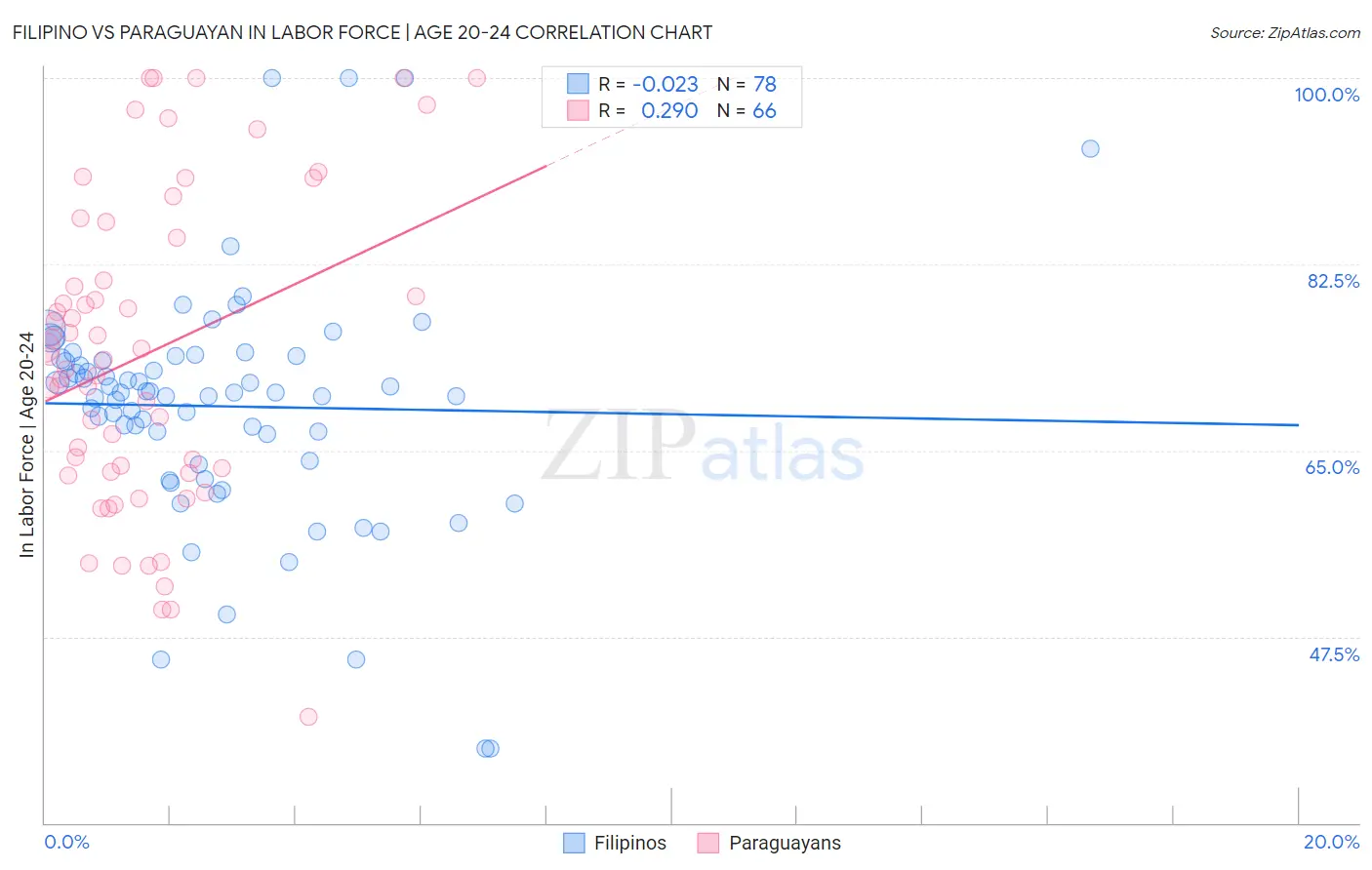 Filipino vs Paraguayan In Labor Force | Age 20-24