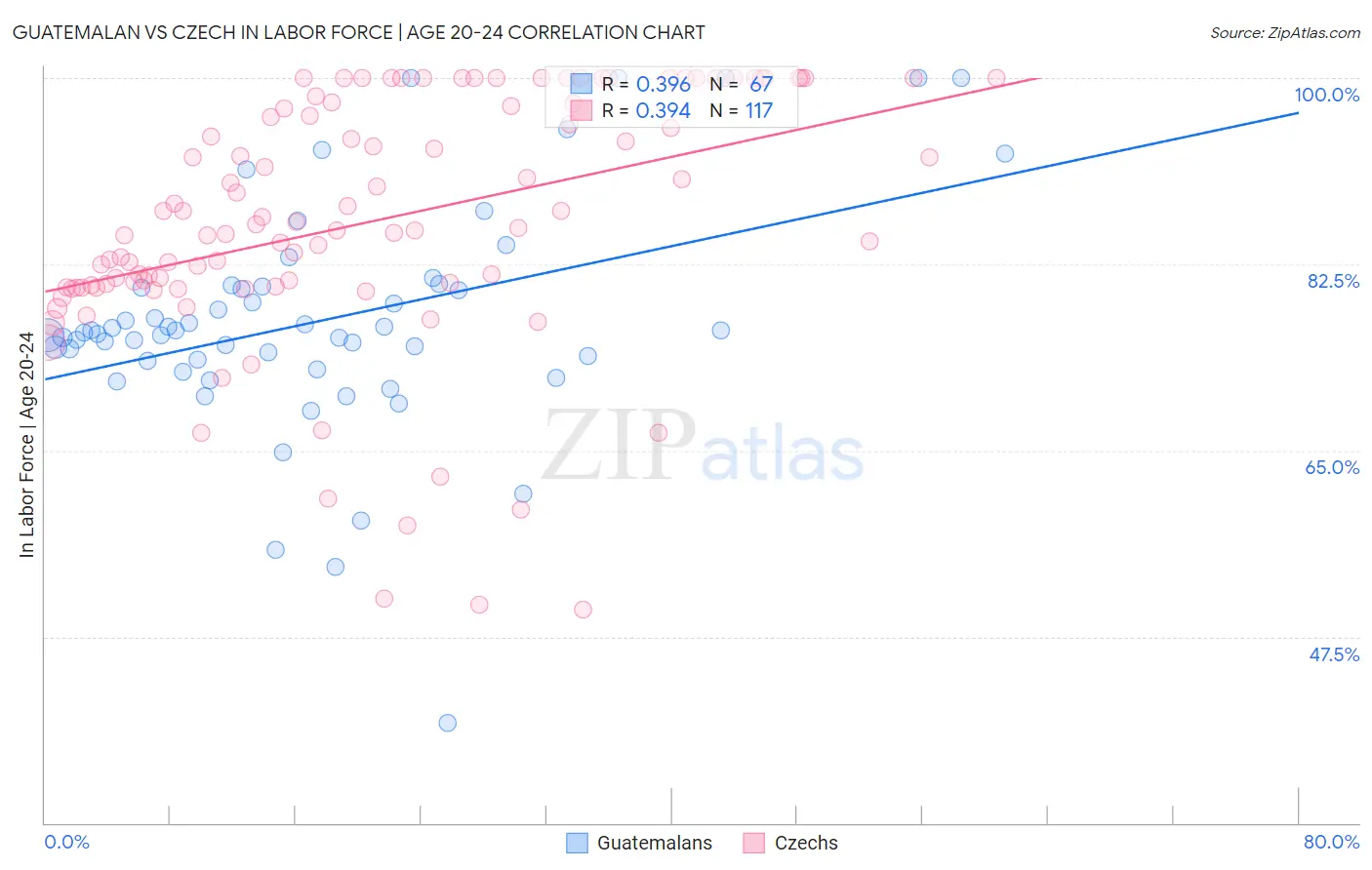 Guatemalan vs Czech In Labor Force | Age 20-24