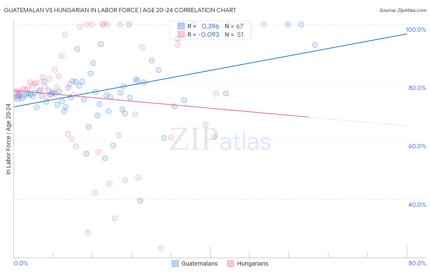 Guatemalan vs Hungarian In Labor Force | Age 20-24