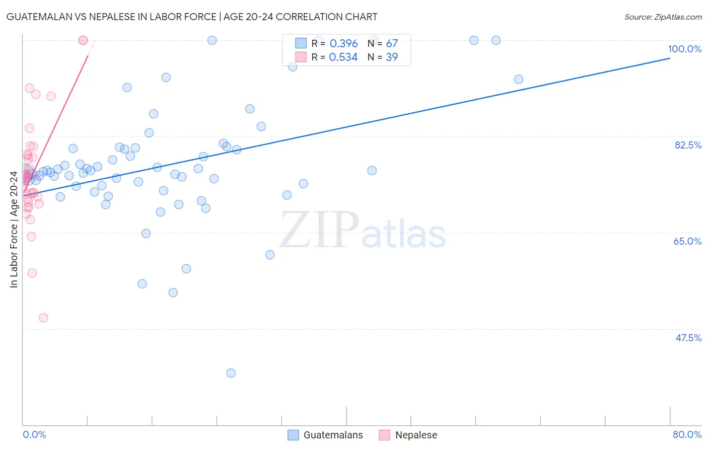 Guatemalan vs Nepalese In Labor Force | Age 20-24