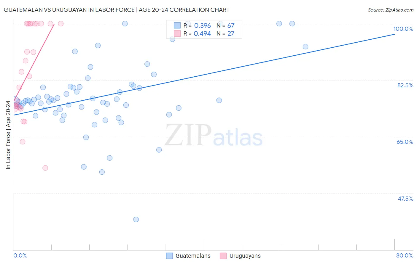 Guatemalan vs Uruguayan In Labor Force | Age 20-24
