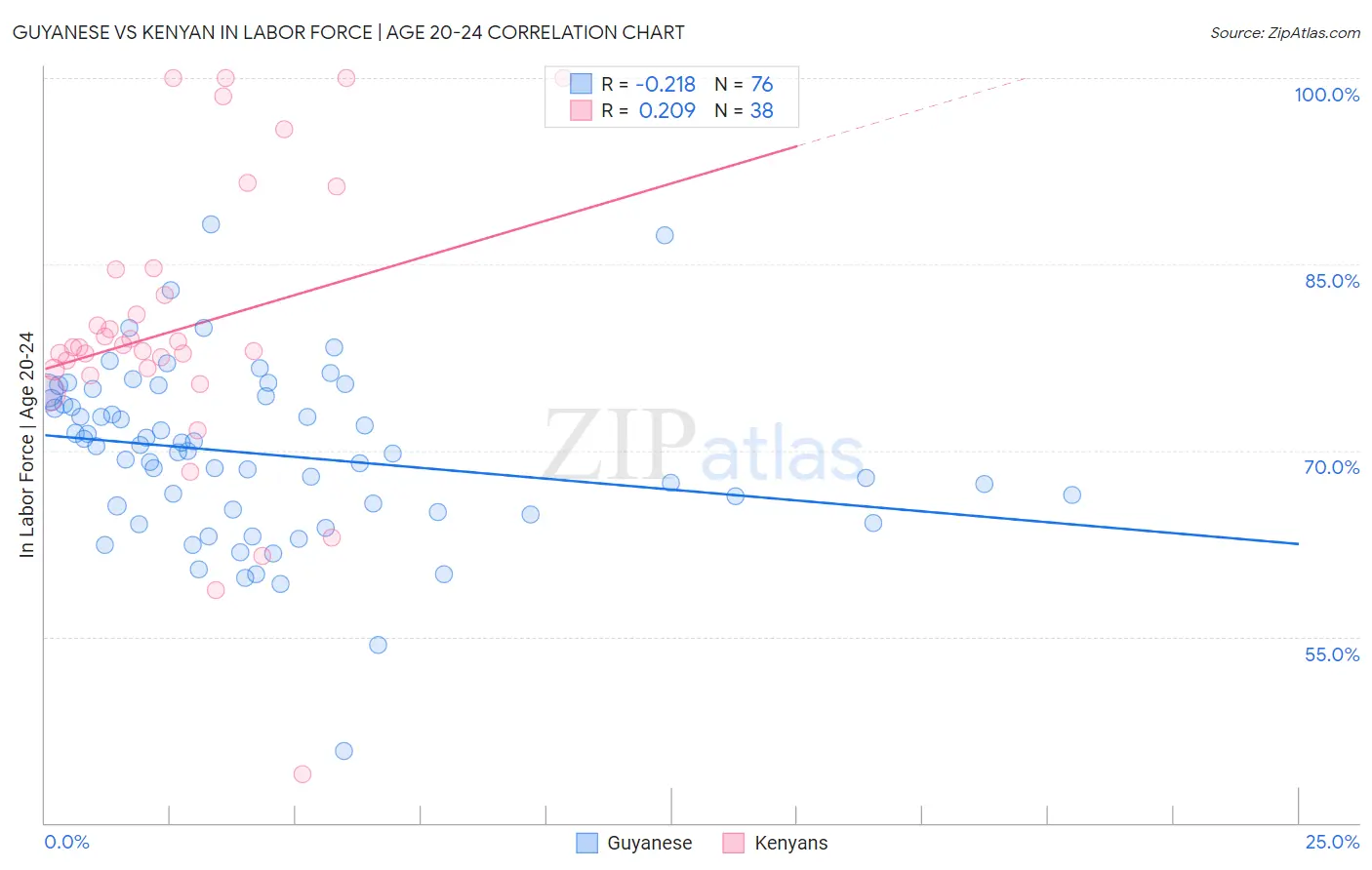 Guyanese vs Kenyan In Labor Force | Age 20-24