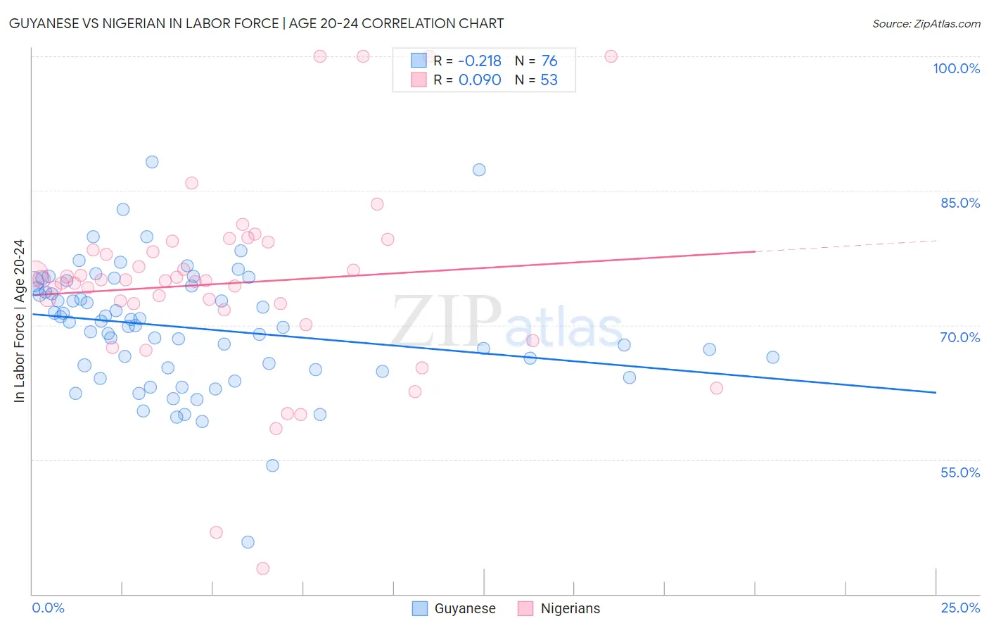 Guyanese vs Nigerian In Labor Force | Age 20-24