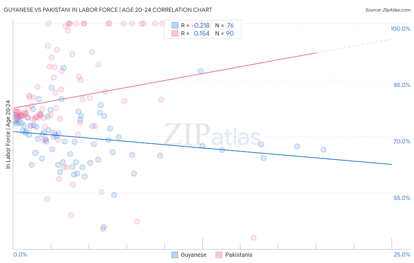 Guyanese vs Pakistani In Labor Force | Age 20-24