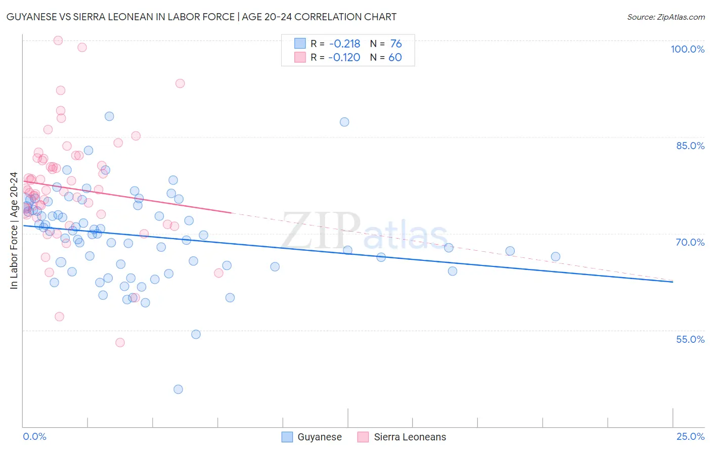 Guyanese vs Sierra Leonean In Labor Force | Age 20-24