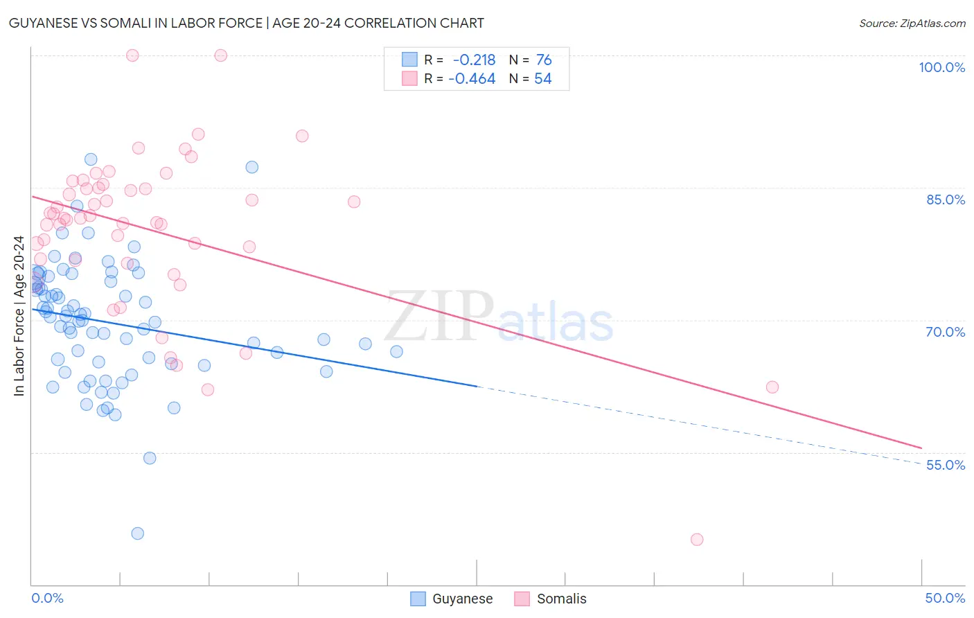 Guyanese vs Somali In Labor Force | Age 20-24