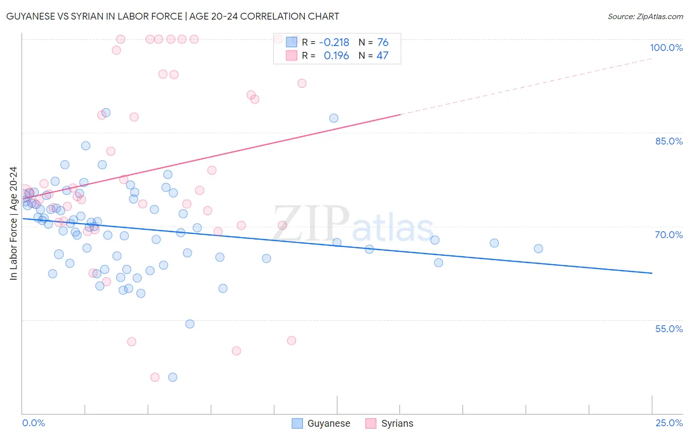 Guyanese vs Syrian In Labor Force | Age 20-24