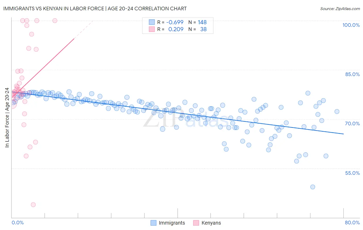 Immigrants vs Kenyan In Labor Force | Age 20-24