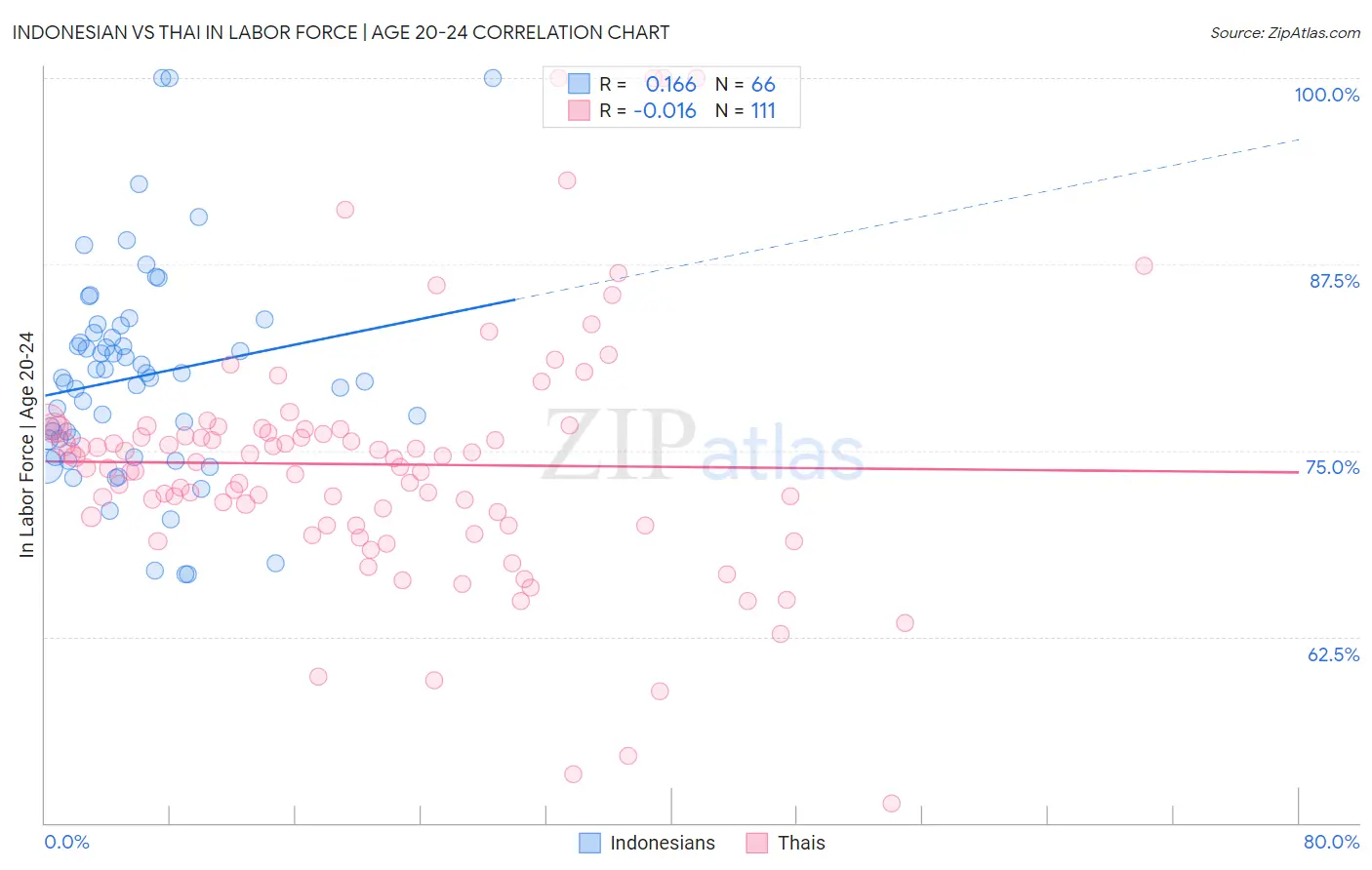 Indonesian vs Thai In Labor Force | Age 20-24