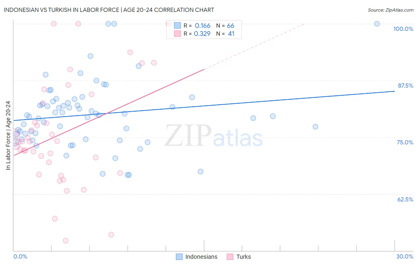 Indonesian vs Turkish In Labor Force | Age 20-24