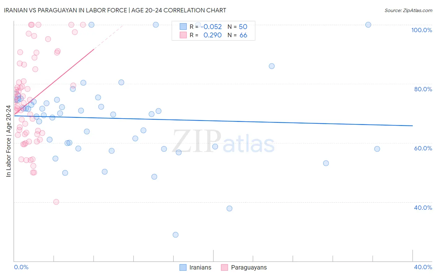 Iranian vs Paraguayan In Labor Force | Age 20-24