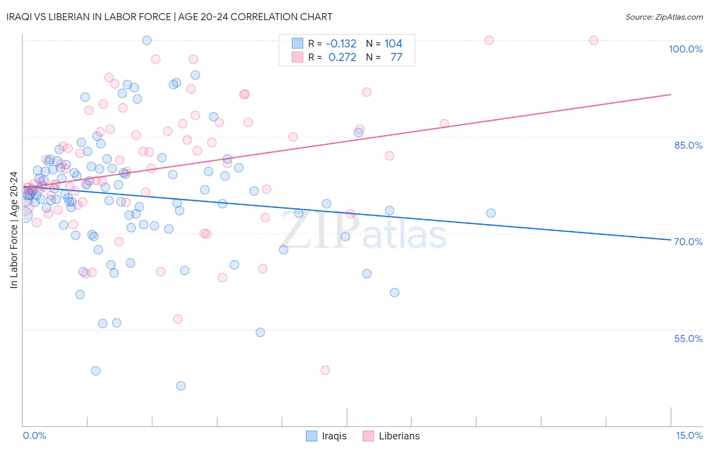 Iraqi vs Liberian In Labor Force | Age 20-24