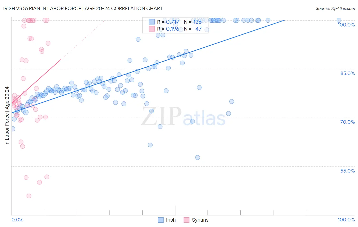 Irish vs Syrian In Labor Force | Age 20-24