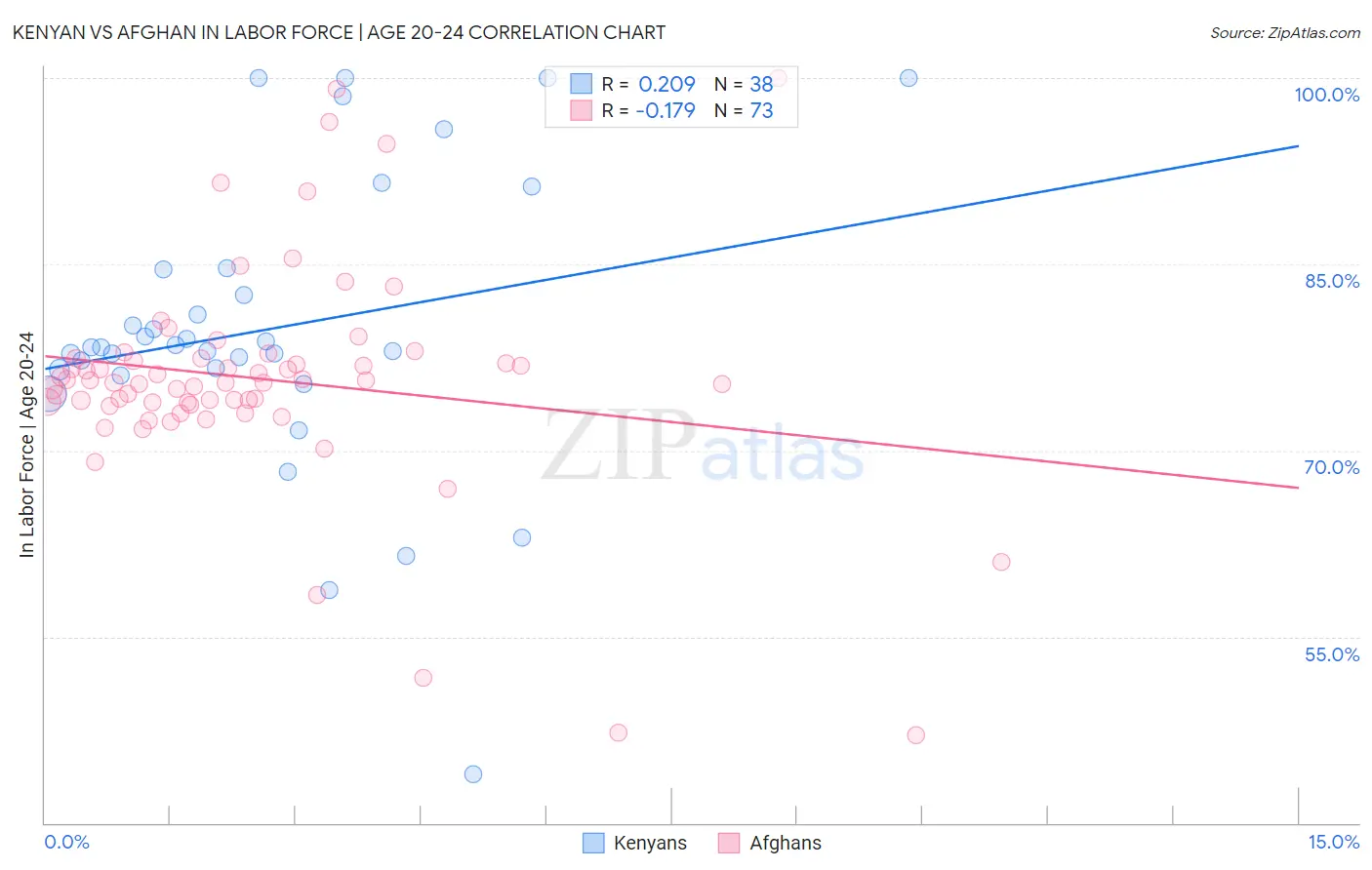 Kenyan vs Afghan In Labor Force | Age 20-24