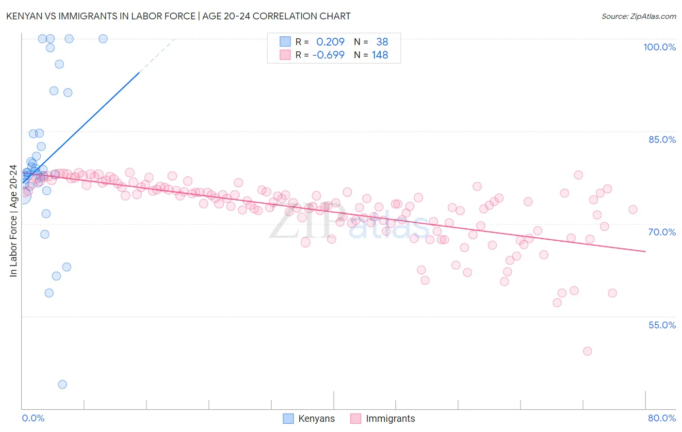 Kenyan vs Immigrants In Labor Force | Age 20-24