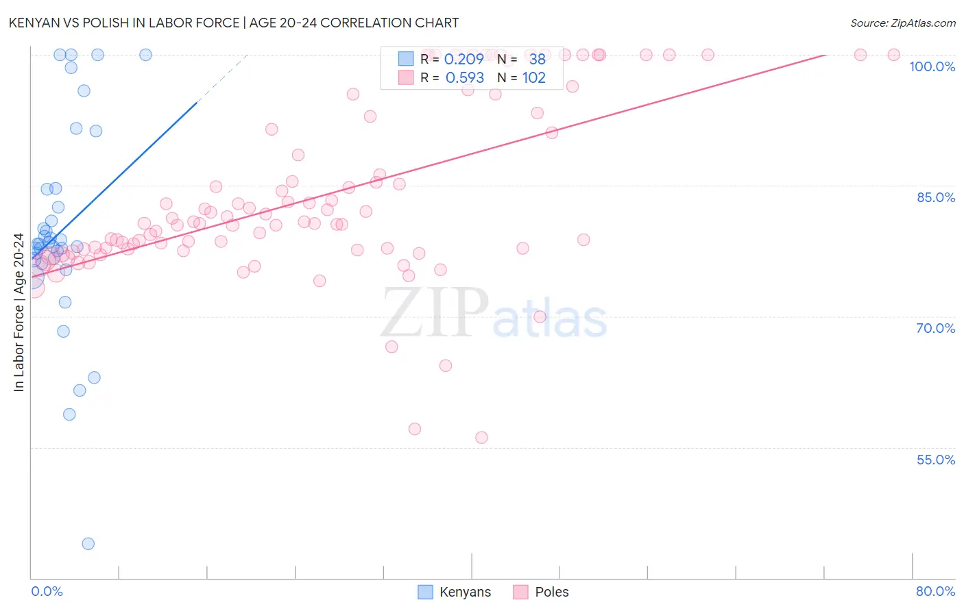 Kenyan vs Polish In Labor Force | Age 20-24