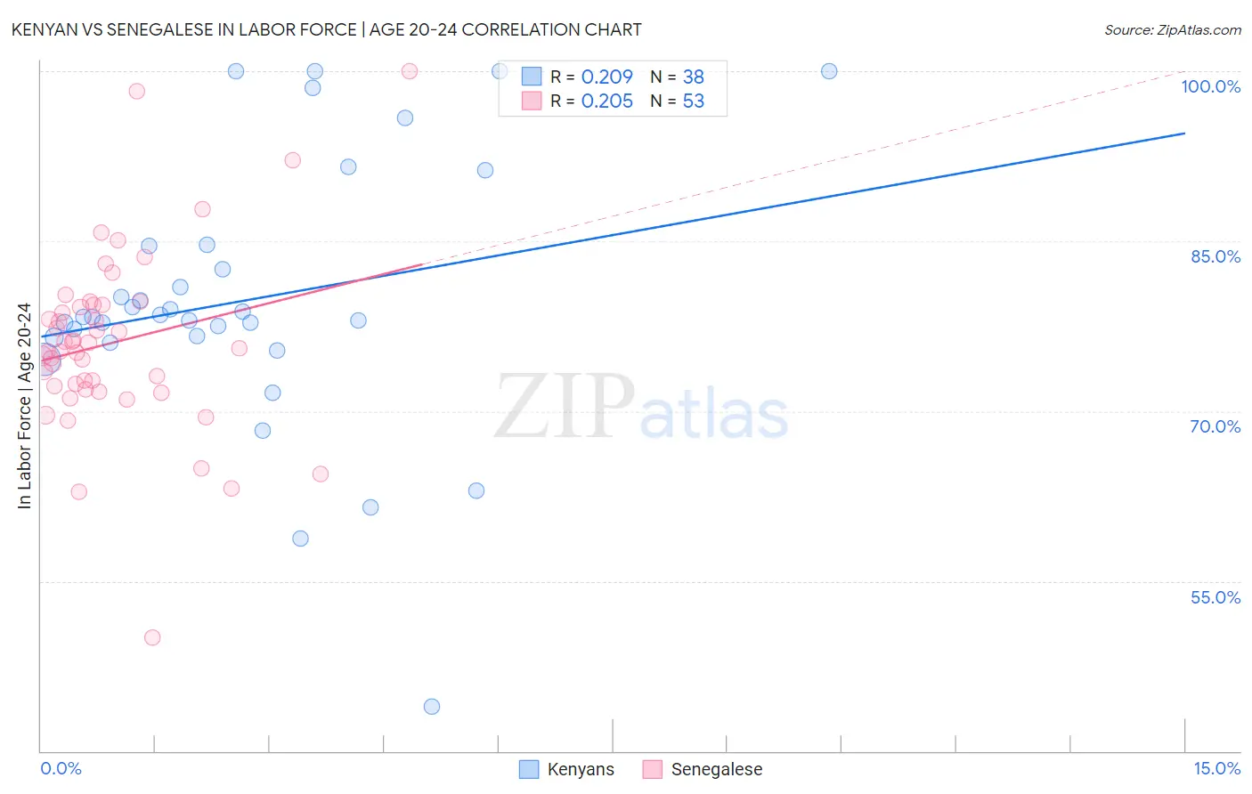 Kenyan vs Senegalese In Labor Force | Age 20-24