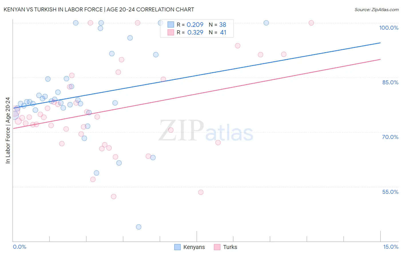 Kenyan vs Turkish In Labor Force | Age 20-24