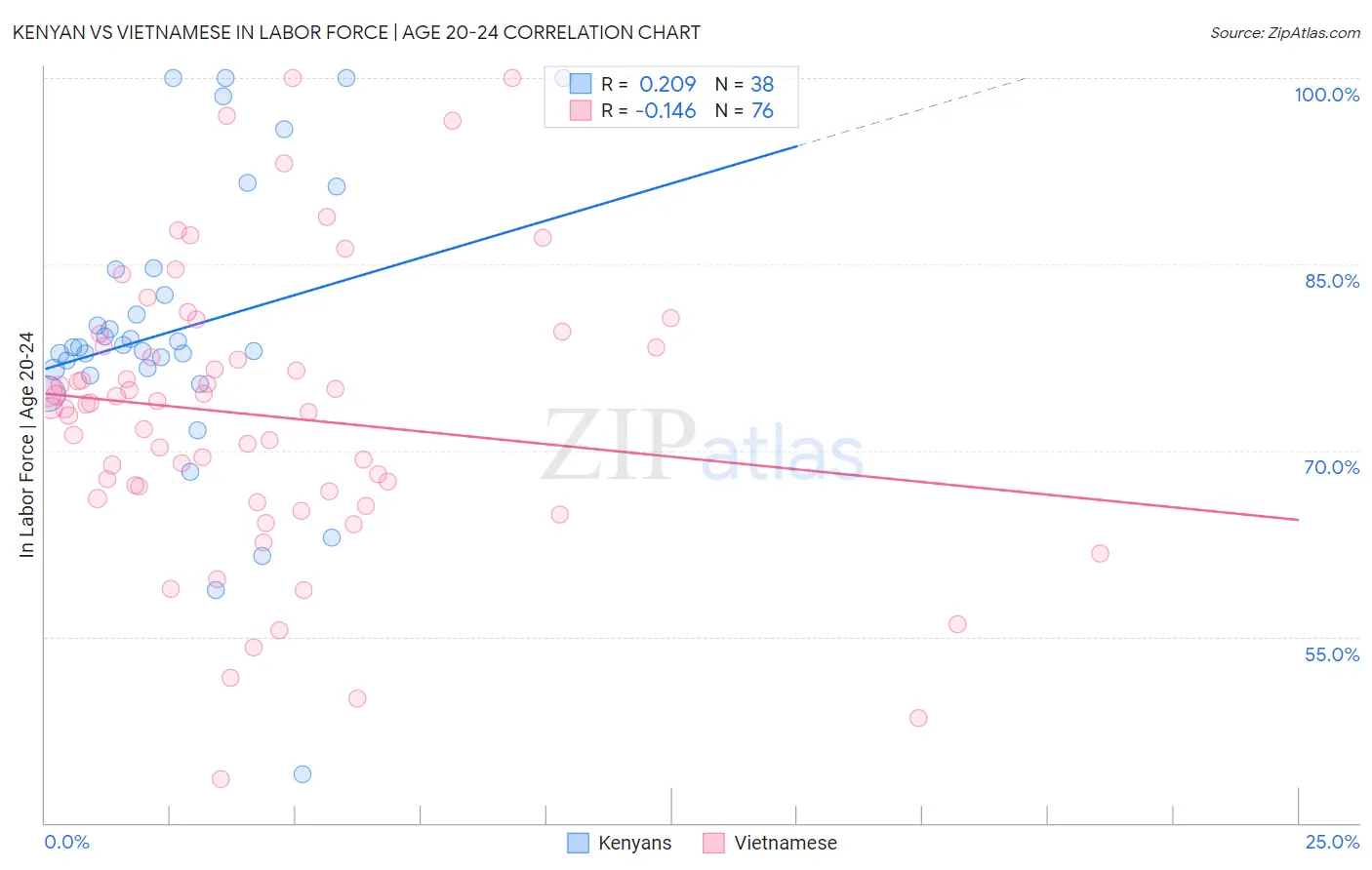Kenyan vs Vietnamese In Labor Force | Age 20-24