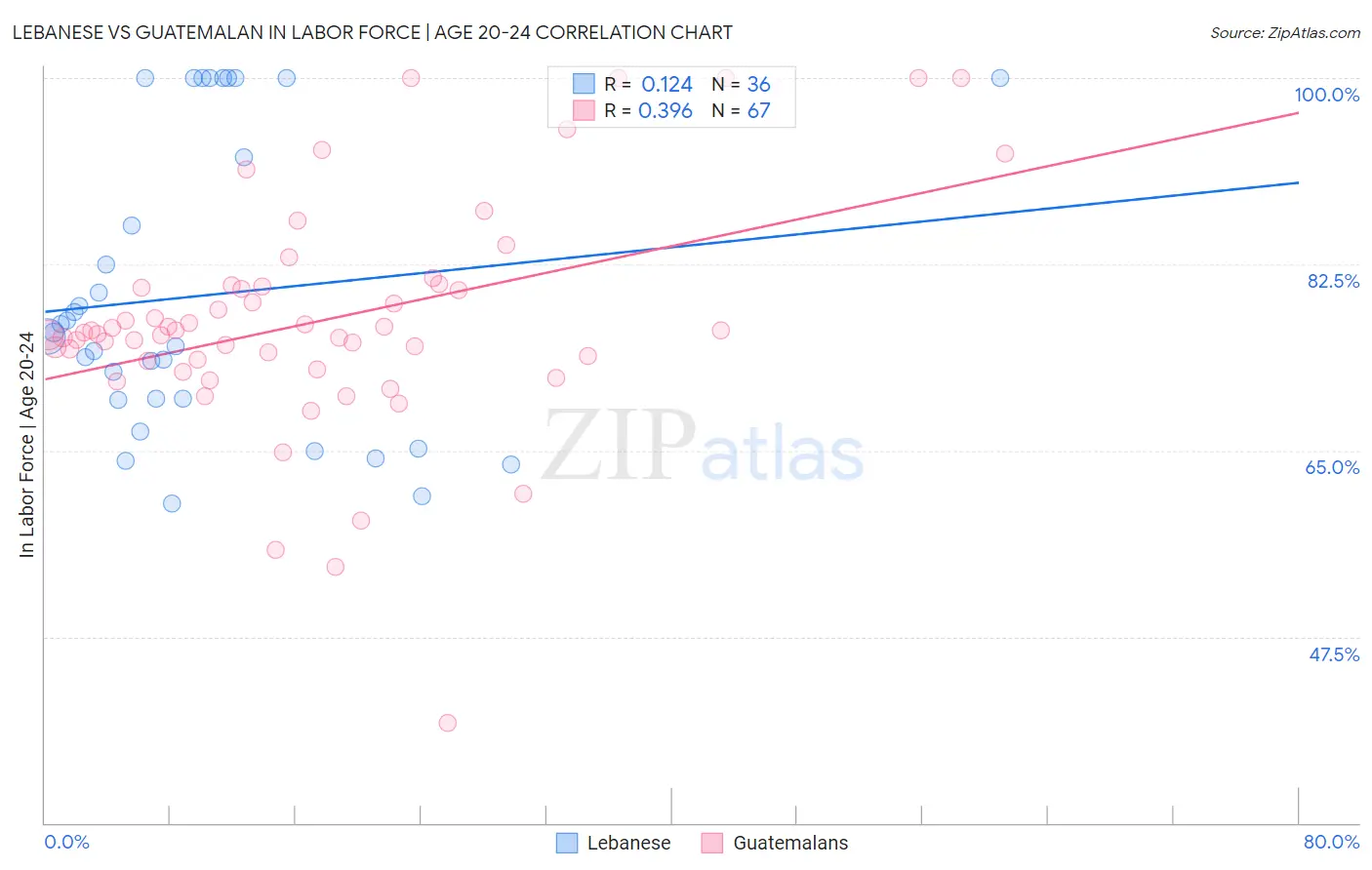 Lebanese vs Guatemalan In Labor Force | Age 20-24